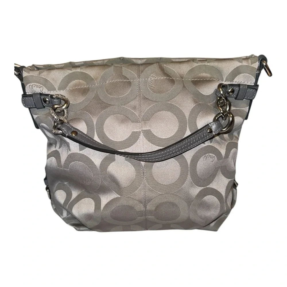 Coach Signature Gray Shoulder Bag - Picture 4 of 5